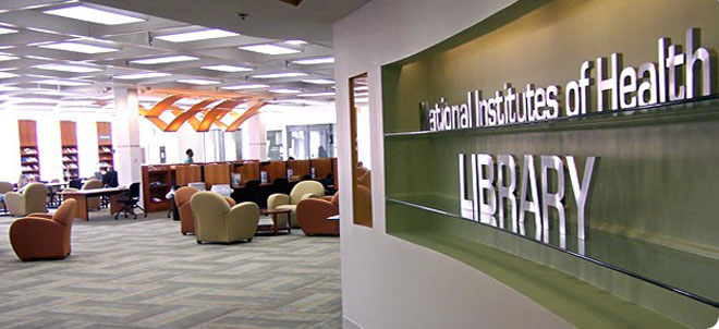 Photograph of the Division of Library's Entrance in Building 10.